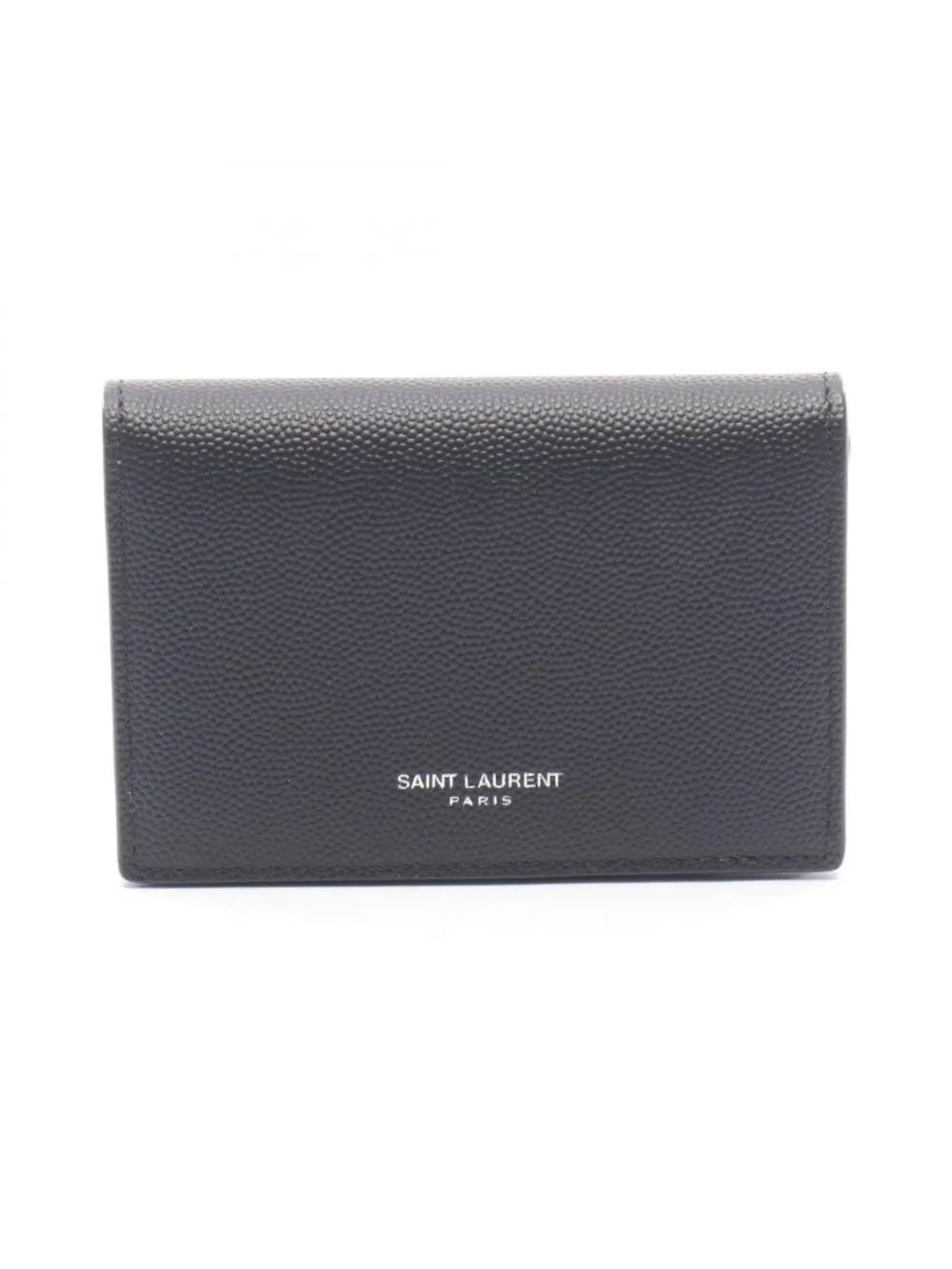 Saint Laurent Paris Card Slot Black Leather